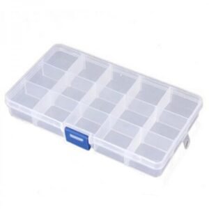 Plastic Box 15 grid Slots Clear