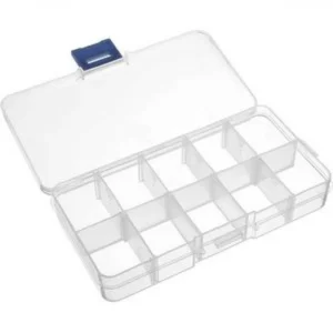 Plastic Box 10 grid Slots Clear