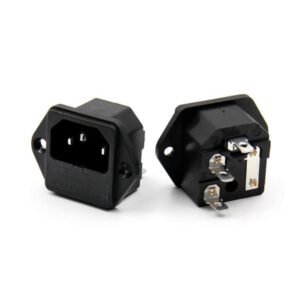 AC Power Socket Connector With Fuse – Panel Mound